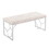 Constellation Contemporary Bench in Silver Metal and Grey Leopard Fabric by LumiSource B202S01140