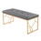 Constellation Contemporary Bench in Gold Metal and Grey Faux Leather by LumiSource B202S01143