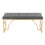 Constellation Contemporary Bench in Gold Metal and Grey Faux Leather by LumiSource B202S01143