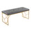 Constellation Contemporary Bench in Gold Metal and Grey Faux Leather by LumiSource B202S01143