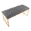 Constellation Contemporary Bench in Gold Metal and Grey Faux Leather by LumiSource B202S01143