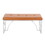 Constellation Contemporary Bench in Silver Metal and Camel Faux Leather by LumiSource B202S01146