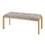 Fuji Contemporary Bench in Gold Metal and Beige Leopard Fabric by LumiSource B202S01155