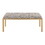 Fuji Contemporary Bench in Gold Metal and Beige Leopard Fabric by LumiSource B202S01155