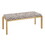 Fuji Contemporary Bench in Gold Metal and Beige Leopard Fabric by LumiSource B202S01155