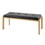 Fuji Contemporary Bench in Gold Metal and Black Faux Leather by LumiSource B202S01156