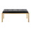 Fuji Contemporary Bench in Gold Metal and Black Faux Leather by LumiSource B202S01156