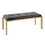 Fuji Contemporary Bench in Gold Metal and Black Faux Leather by LumiSource B202S01156