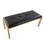 Fuji Contemporary Bench in Gold Metal and Black Faux Leather by LumiSource B202S01156