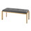 Fuji Contemporary Bench in Gold Metal and Grey Faux Leather by LumiSource B202S01158