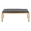 Fuji Contemporary Bench in Gold Metal and Grey Faux Leather by LumiSource B202S01158