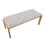 Fuji Contemporary Bench in Gold Metal and Grey Leopard Fabric by LumiSource B202S01159