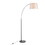 March Contemporary Floor Lamp in Black Marble and Black Metal with Grey Linen Shade by LumiSource B202S01368