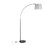 March Contemporary Floor Lamp in Black Marble and Black Metal with Grey Linen Shade by LumiSource B202S01368