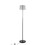 March Contemporary Floor Lamp in Black Marble and Black Metal with Grey Linen Shade by LumiSource B202S01368