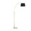 March Contemporary Floor Lamp in White Marble and Antique Brass with Black Linen Shade Metal by LumiSource B202S01370