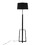 Cosmo Shelf Contemporary/Glam Floor Lamp in White Marble and Black Metal with Black Linen Shade by LumiSource B202S01378