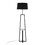 Cosmo Shelf Contemporary/Glam Floor Lamp in White Marble and Black Metal with Black Linen Shade by LumiSource B202S01378