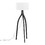 Wishbone Contemporary Floor Lamp in Black Wood with White Linen Shade by LumiSource B202S01379