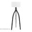 Wishbone Contemporary Floor Lamp in Black Wood with White Linen Shade by LumiSource B202S01379