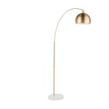 March Contemporary Floor Lamp in White Marble and Antique Brass Metal by LumiSource B202S01390