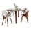 Folia-Bacci Mid-Century Modern Dining Set in Walnut Wood and Cream Fabric by LumiSource - 5 Piece B202S01430