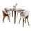 Folia-Bacci Mid-Century Modern Dining Set in Walnut Wood and Cream Fabric by LumiSource - 5 Piece B202S01430