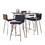 Marcel-Mason Swivel Contemporary Counter Height Dining Set in Chrome Metal with Black Wood Tabletop and Stainless Steel, Walnut Wood with Black Faux Leather by LumiSource - 5 Piece B202S01461