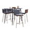 Marcel-Mason Swivel Contemporary Counter Height Dining Set in Black Metal with Black Wood Tabletop and Stainless Steel, Walnut Wood with Grey Faux Leather by LumiSource - 5 Piece B202S01463