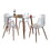 Clara Mid-Century Modern Dining Set in Walnut Metal, Clear Glass Tabletop and Clear Acrylic by LumiSource - 5 Piece B202S01481