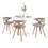 Dakota-Gardenia Contemporary Dining Set in White Steel with White Wood Tabletop and Whitewashed Wood with Grey Fabric by LumiSource - 4 Piece B202S01498