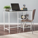 Layton Metal/Glass Student Desk - White B20479324