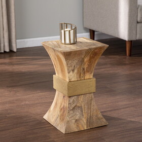 Turvey Square Side Table w/ Brass Accents B20479777