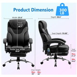 Massage Reclining Office Chair with Footrest, High Back Computer Chair Home Desk Ergonomic Executive Office Chair with Armrests, Adjustable Height. B205P203798