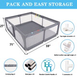 Fabric Baby Playpen, Baby Fence Play Area With Anti-Slip Base B205P293090