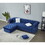 Reversible Sectional Sofa 4 Seater Oversized Convertible L Shaped Couch Velvet Sofa couch B205S00004