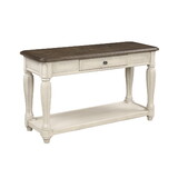 Antique White and Brown Console Table w/ Storage B2699P207130