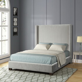 King Upholstered Bed in a Box Light Gray B2699P208287