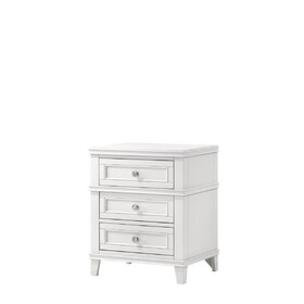 White 3 Drawer Nightstand w/ USB B2699P236711