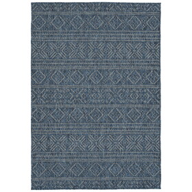 Modern, Transitional, Geometric, Southwestern, Textured High-Low Cut & Loop 5'3" x 7'6" Rectangle Area Rug B2708P212920