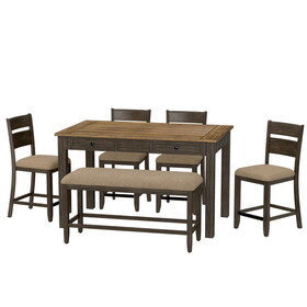 Wallace & Bay Velvety Brown 6 Piece Gathering Dining Set B2709P212262