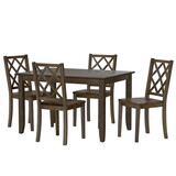 Wallace & Bay Velvety Brown 5 Piece Dining Table Set B2709P212263