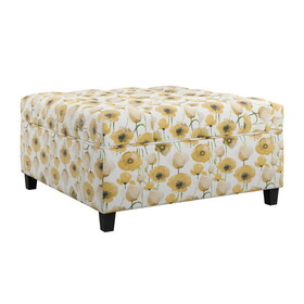 Wallace & Bay Foria Yellow Floral Storage Ottoman B2709P212464