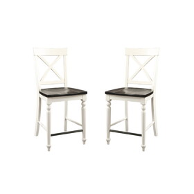 Wallace & Bay Mountina Brown and White 24" Tall Bar Stools, Set of 2 B2709P212557