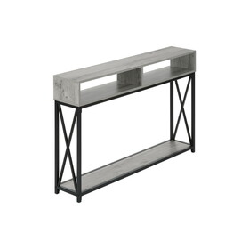 Accent Table, Console, Entryway, Narrow, Sofa, Living Room, Bedroom, Grey Laminate, Black Metal, Contemporary, Modern B2710P219338