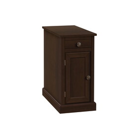 Accent Table, End, Side Table, Nightstand, Narrow, Bedroom, Lamp, Storage Drawer, Brown Veneer, Traditional B2710P219473