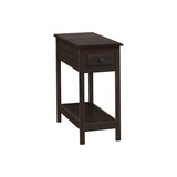 Accent Table, 2 Tier, End, Side Table, Narrow, Nightstand, Bedroom, Storage Drawer, Lamp, Brown Veneer, Transitional B2710P219493