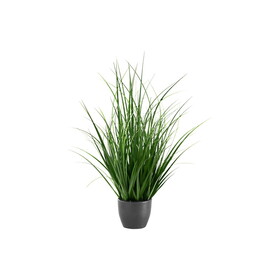 Artificial Plant, 23" Tall, Grass, Indoor, Faux, Fake, Table, Greenery, Potted, Real Touch, Decorative, Green Grass, Black Pot B2710P220059