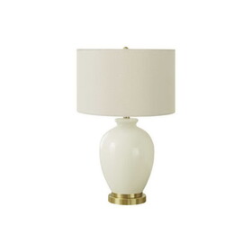 Lighting, 26"h, Table Lamp, Ivory / Cream Shade, Cream Ceramic, Transitional B2710P220090