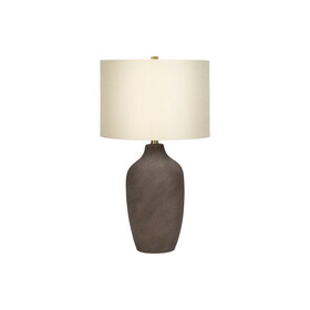 Lighting, 27"h, Table Lamp, Grey Ceramic, Beige Shade, Contemporary B2710P220125